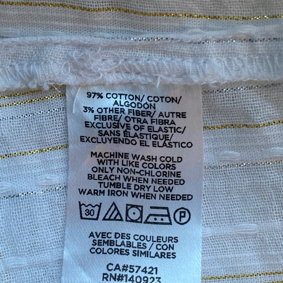 Loft white top with shimmer smock shell. Great shoulder accent ! - Picture 10 of 13